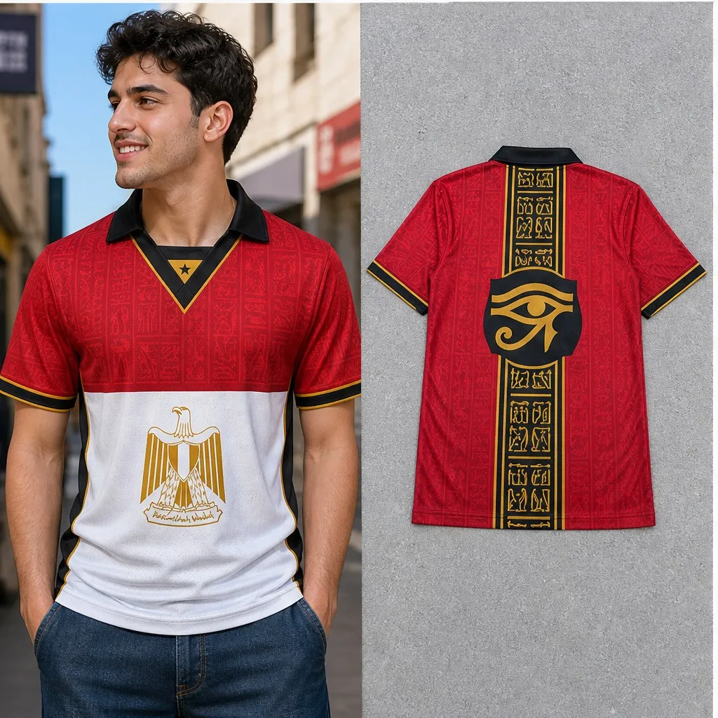 Mens Half Polo V Neck T Shirt Egypt Eagle Hieroglyph Eye Of Horus Graphic Short Sleeve Casual Athletic Jersey Top Heritage Style