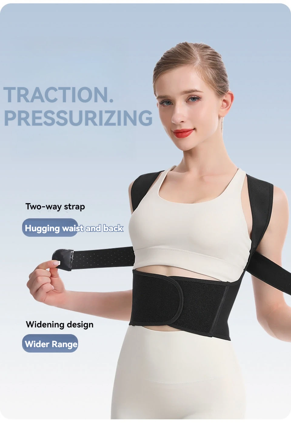 AOLIKES New Back Posture Corrector Brace for Women Men Breathable Back Posture Correction Back Support Belt Adjustable Shoulder