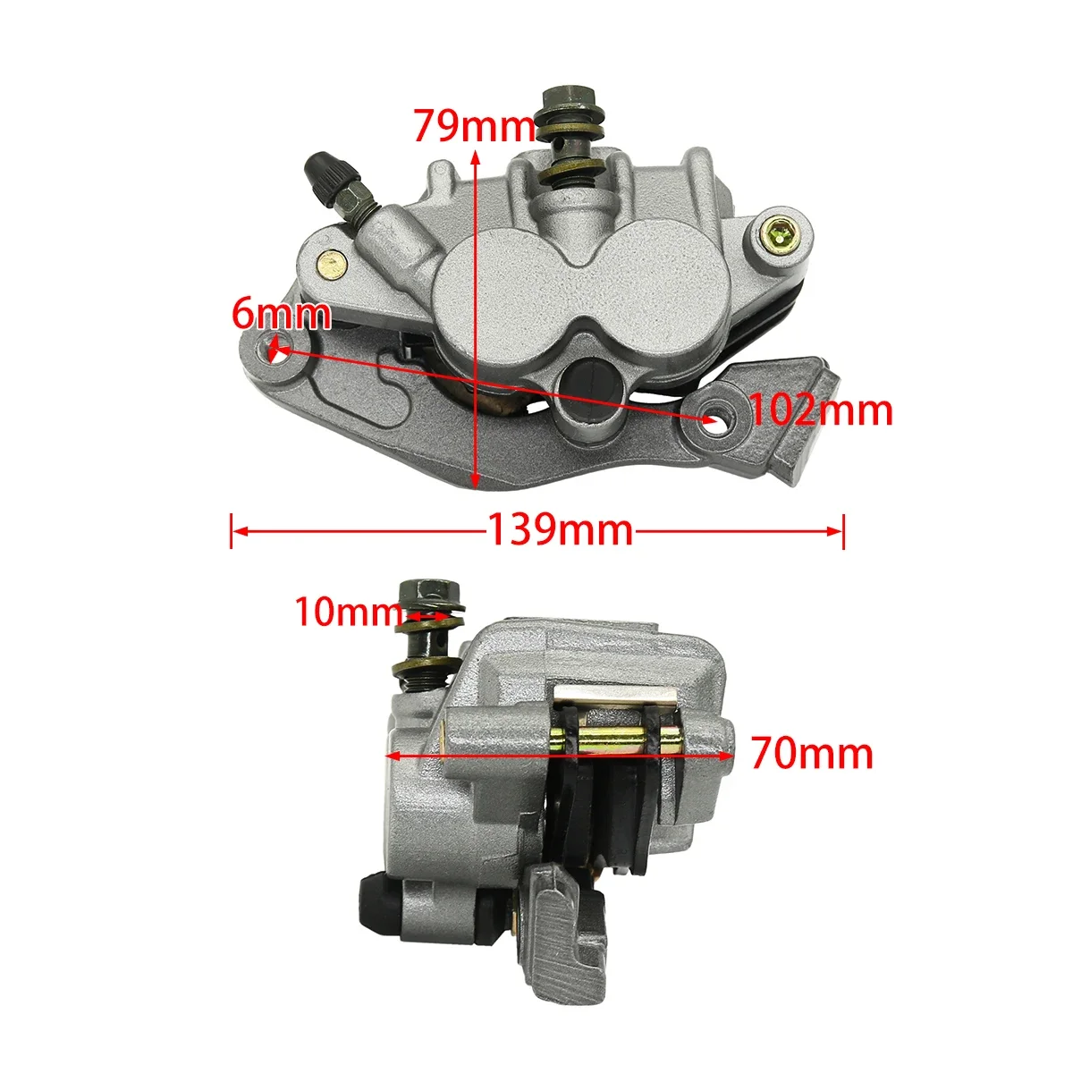 Front Brake Caliper for Honda CR125R CR250R CRF250R CRF450R CRF150F CRF230F CRF250X CRF450X XR250R XR400R 600R XR650L with Pads