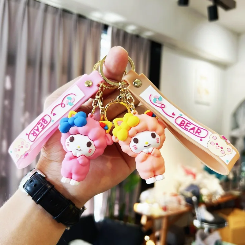 Kawaii My Sweet Piano Cross Dressing Pendant Sanrio Hello Kitty Cartoon Anime Creative Keychain Backpack Decoration Girl Gifts