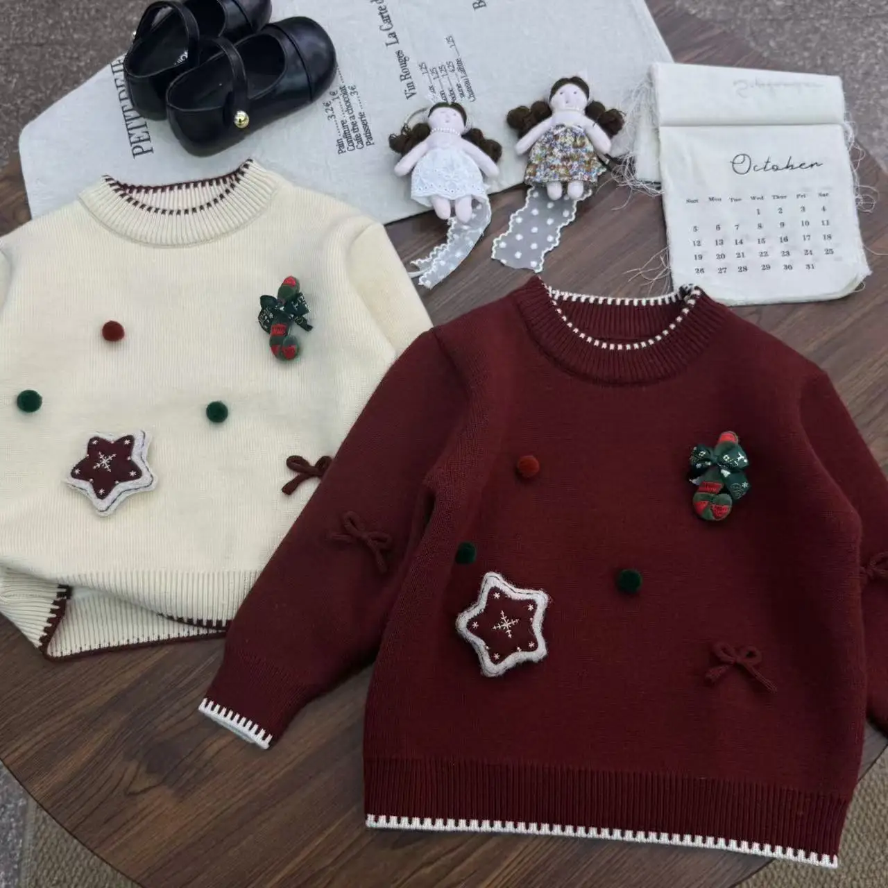 

Girls Thick sweaters autumn Winter children Woolen Jersey Tops Baby Girl Christmas Warm Clothes Kids Pullover Knitted Sweater 7Y