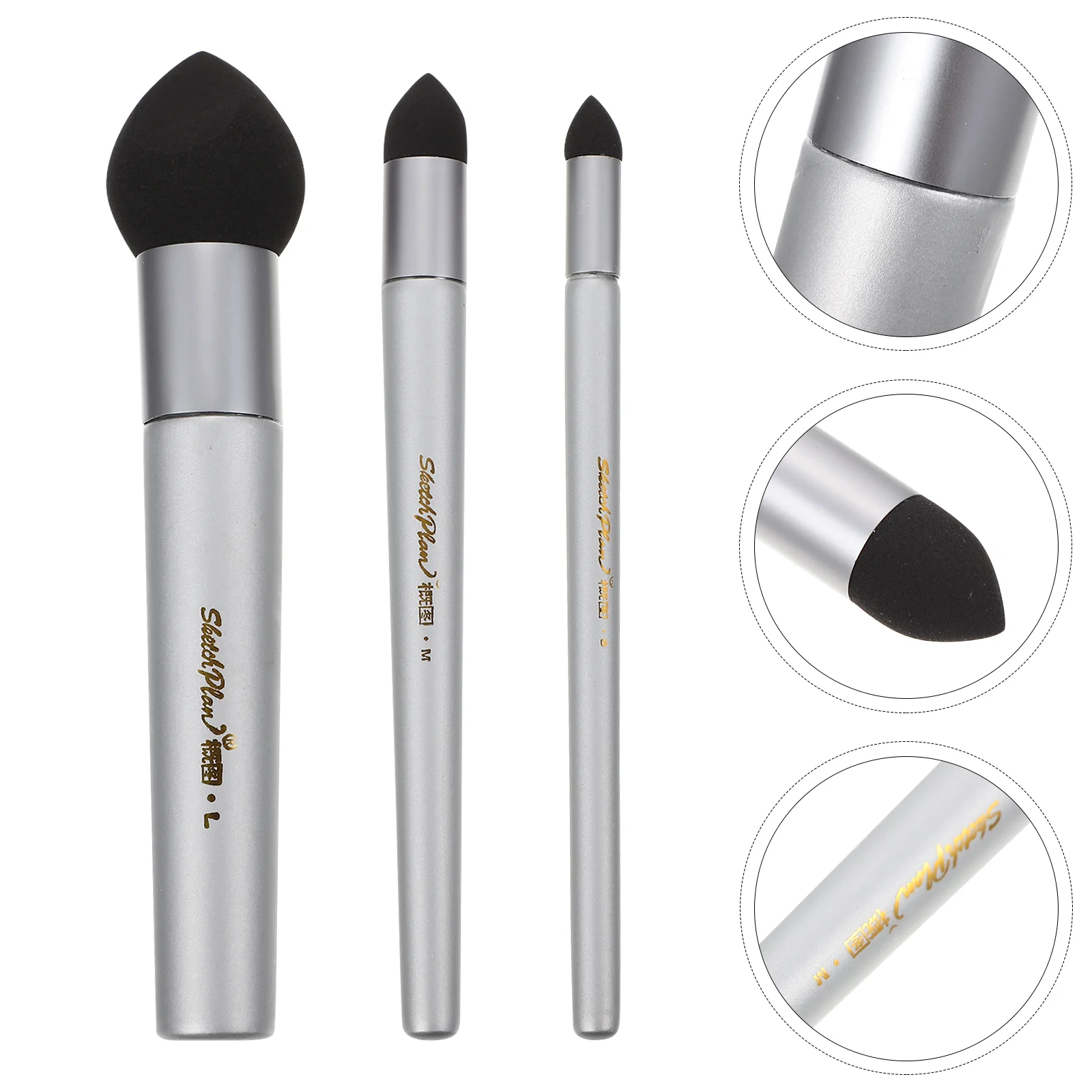 

3 PCS Foam Paint Brushes Sketch Gray Surface Pen Correction Sponge Blending Tool Sketching Wiper Supplies Blooming