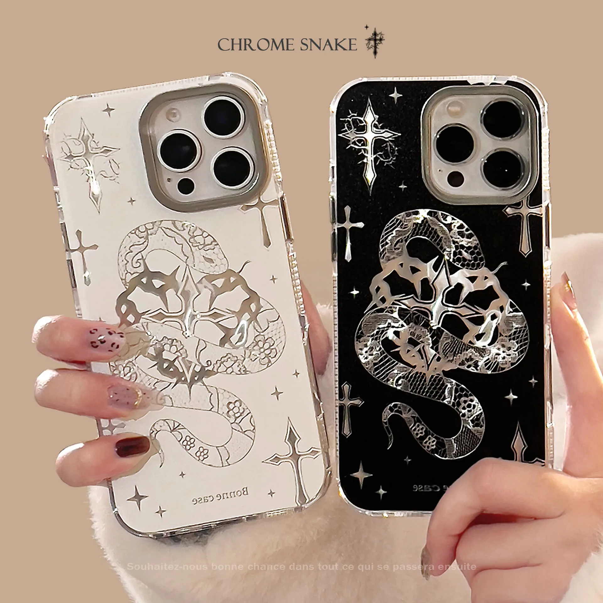 python totem snake crystals bracelet pendant Plating Phone case For iPhone 16 15 14 13 12 Pro Max 16 Plus Case Cute Luxury Cover