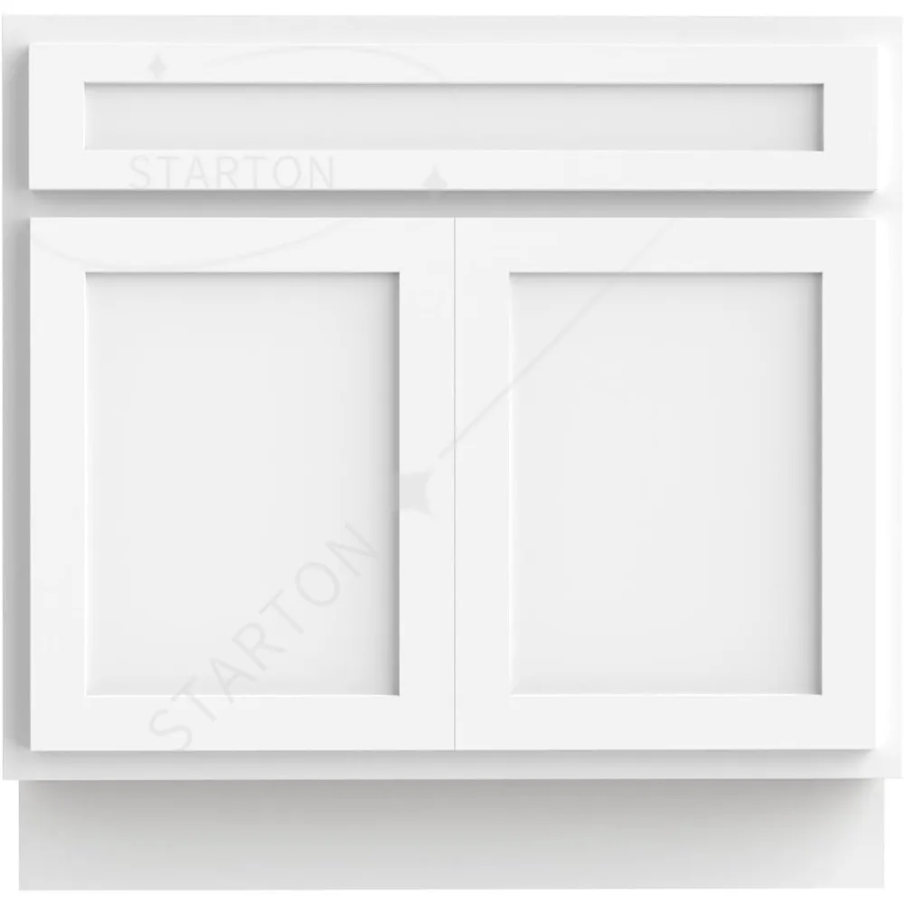 

30 Inch Double Shutter Door Bathroom Vanity Base Cabinet, Strudy Floor Mount Storage Cabinet