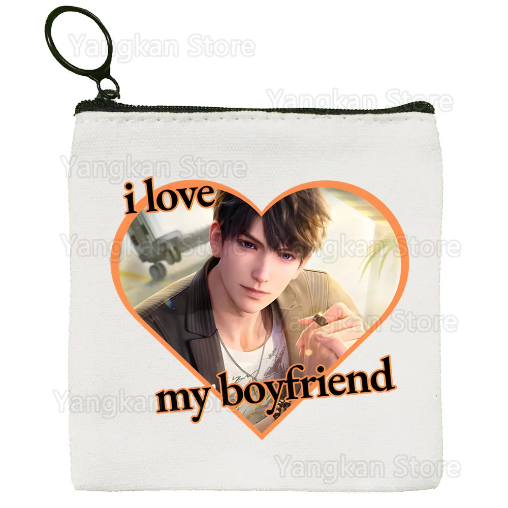 Love and Deepspace Sylus My Boyfriend Canvas Card Coin Purse Female Cute Simple Coin Mini Zipper Bag