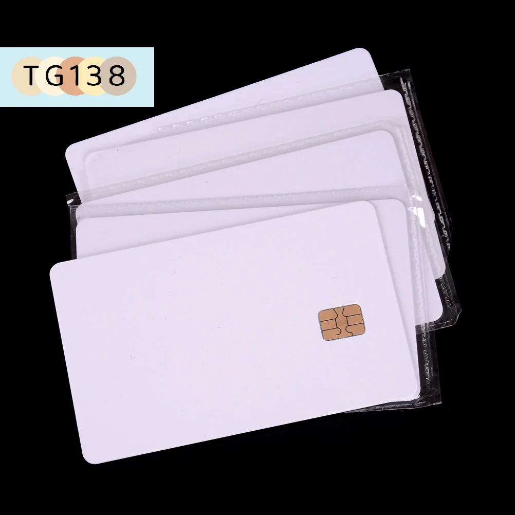 【5Pcs ISO PVC IC With SLE4442 Chip Blank Smart Card Contact IC Card Safety White】