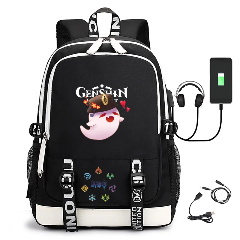

Genshin Impact школьный рюкзак для учащихся начальной и средней школы, рюкзак для мальчиков и девочек, женский водонепроницаемый дорожный спортивный рюкзак в стиле аниме