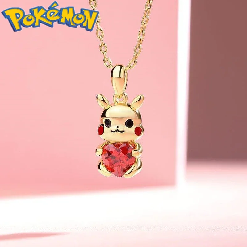 Pokemon Pikachu metal necklace earrings send girlfriend Christmas birthday gift kawaii Japanese anime around  jewelry