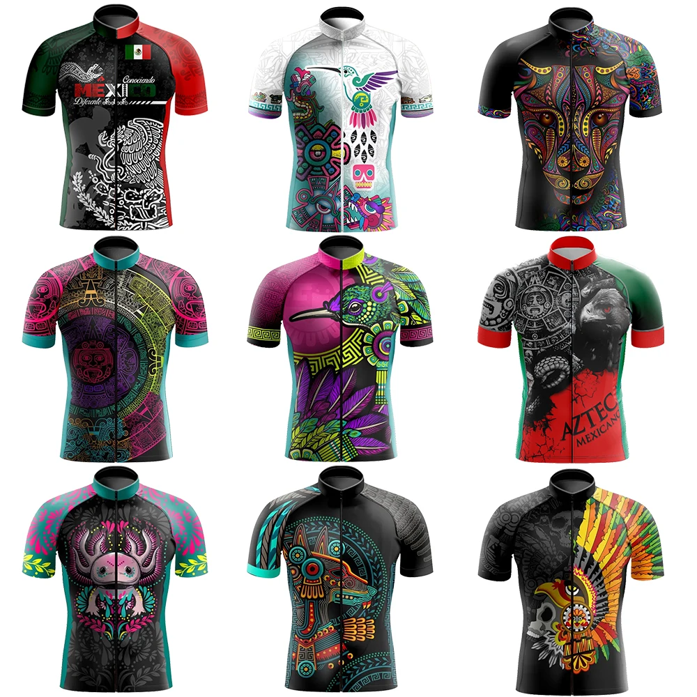 Mexico Team Cycling Jersey Short Sleeve Breathable Triathlon Bike Jersey Summer Cycling Clothing