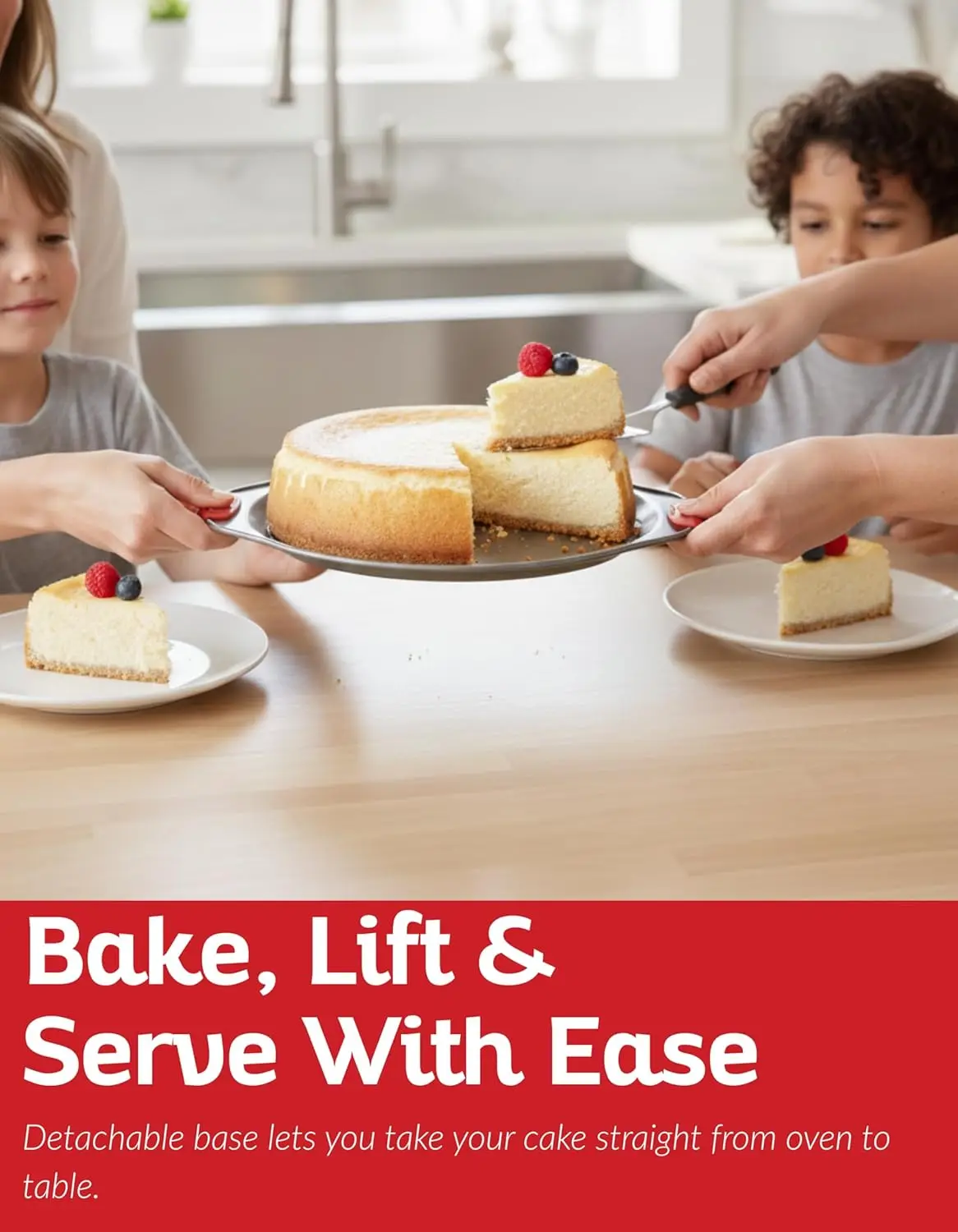 10 Inch Nonstick Springform Pan, Leakproof Cheesecake Baking Mold with Silicone Handles