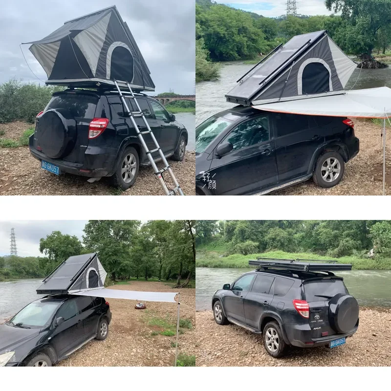 Triangle Folding Roof Top Tent Outdoor Travel SUV Car Tent Hydraulic Automatic Aluminum Alloy Car Tent