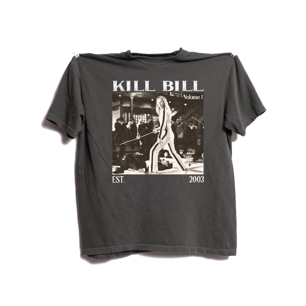 Kill Bill Retro Movie T-Shirt Quentin Tarantino, Uma Thurman Summer Men's and Women's Loose and Breathable T-shirt Top