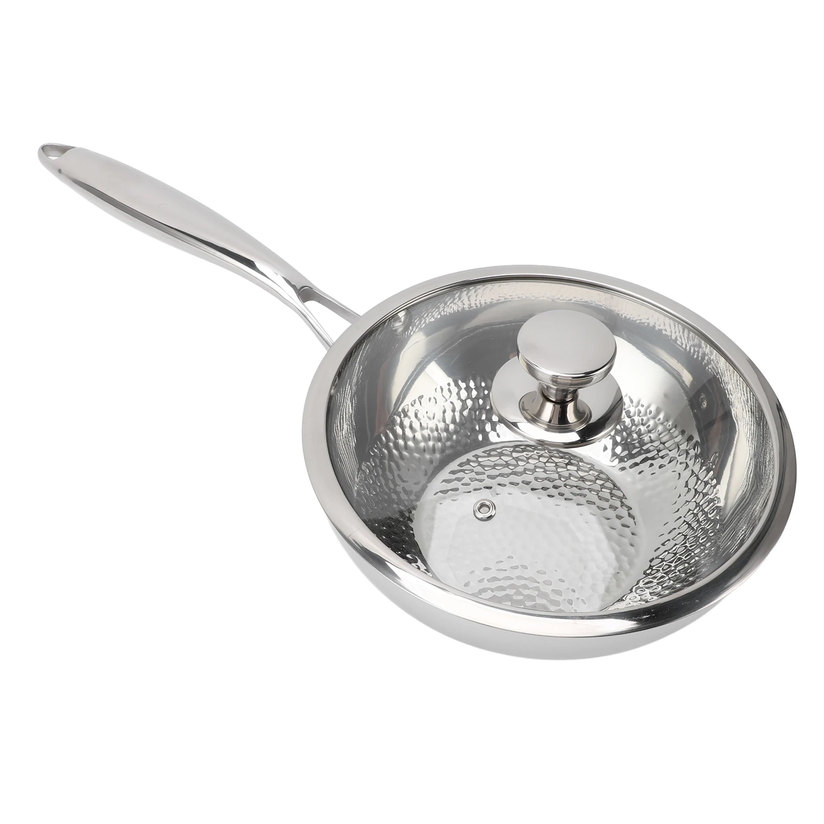 

Сковорода для жарки из нержавеющей стали, здоровая, трехслойная, с ровным нагревом, предотвращает палочку, профессиональный молоток для кухни