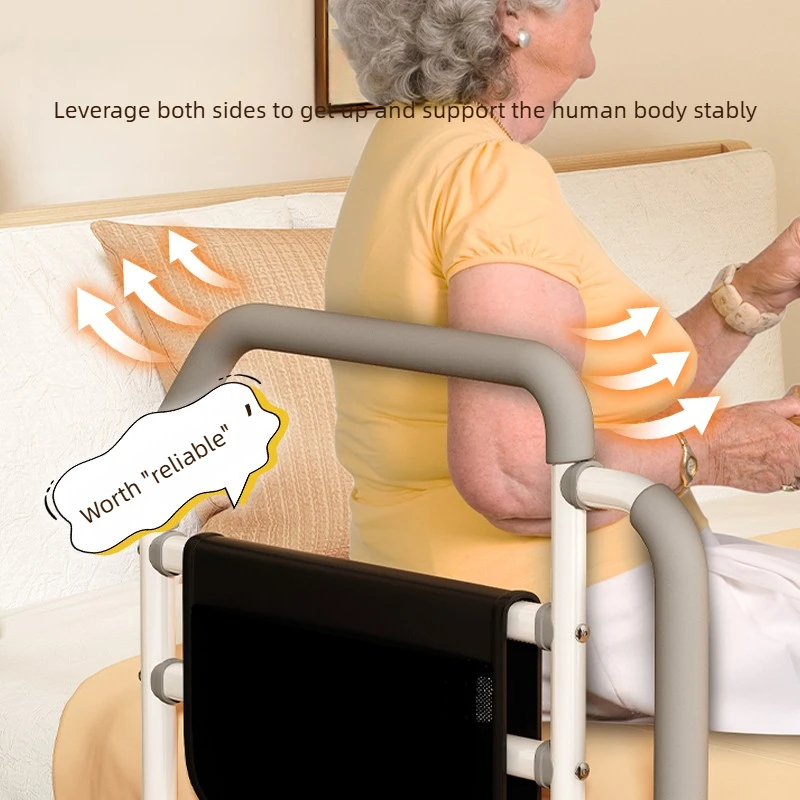 Bedside Rail for Elderly, No-Drill Standing Assist Handle, Adjustable Bed Support Bar for Disabled & Post-Surgery, Home Use
