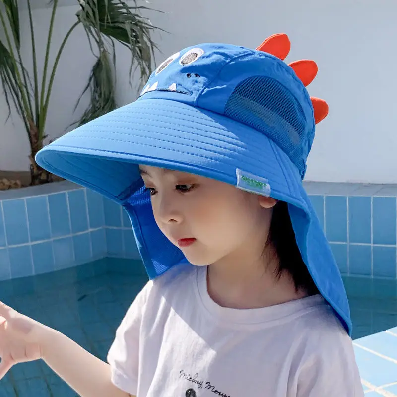 DANKEYISI Kids Bucket Hat Summer Sun Protection Large Brimmed Fisherman Hat Beach Animal Hat for Boys Girls Anti UV