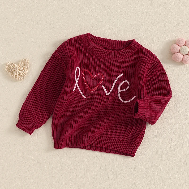 Women s Fall Knit Jumper with Long Sleeves and O Neckline Featuring Embroidered Letters on the Front - Stylish Knitwear for