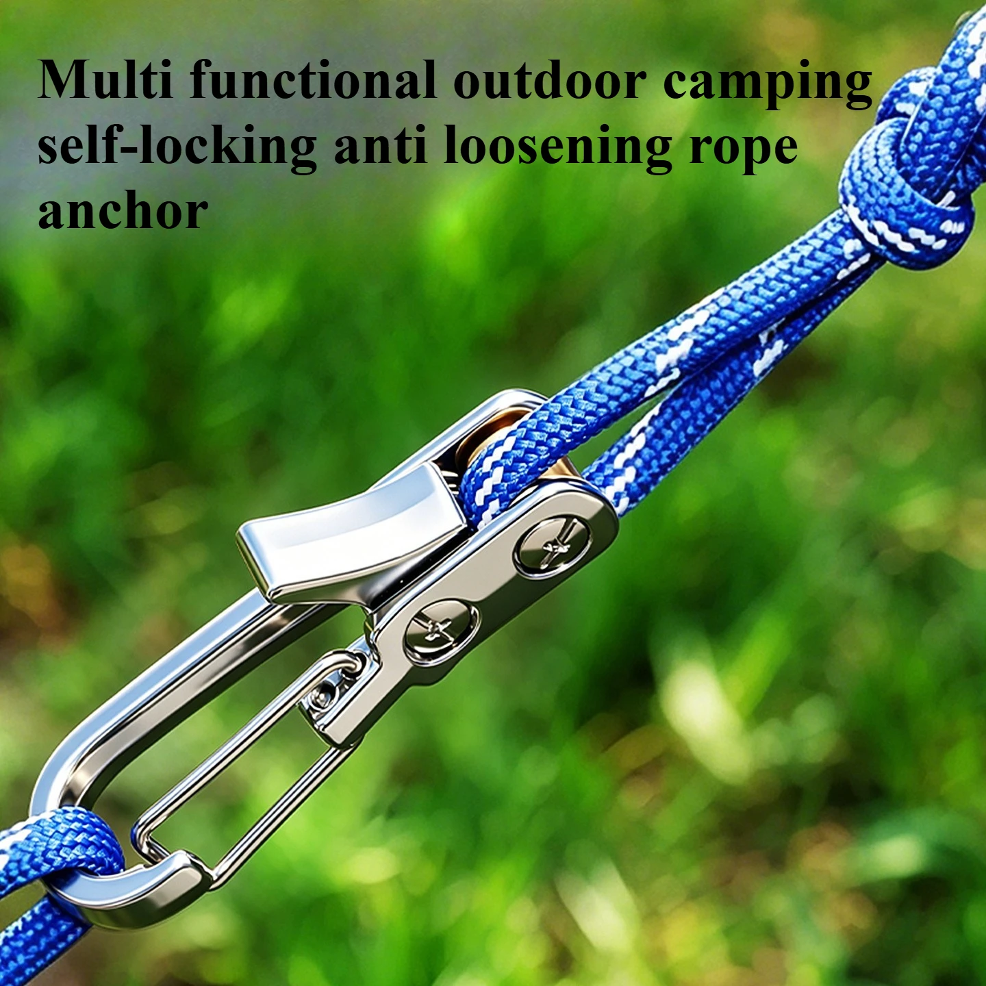 1set Rope Tightening Tool, Heavy Duty Rope Tensioner with Roller Camping Guyline Adjuster for Tent Tarp Hammock Outdoor Gear