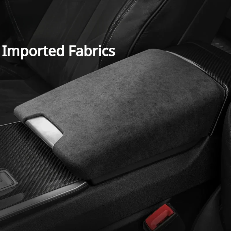 

For Audi A6L/A7 2019-2024 Suede Car Armrest Box Cover Center Console Cover Protection& Decoration Car Styling Trim