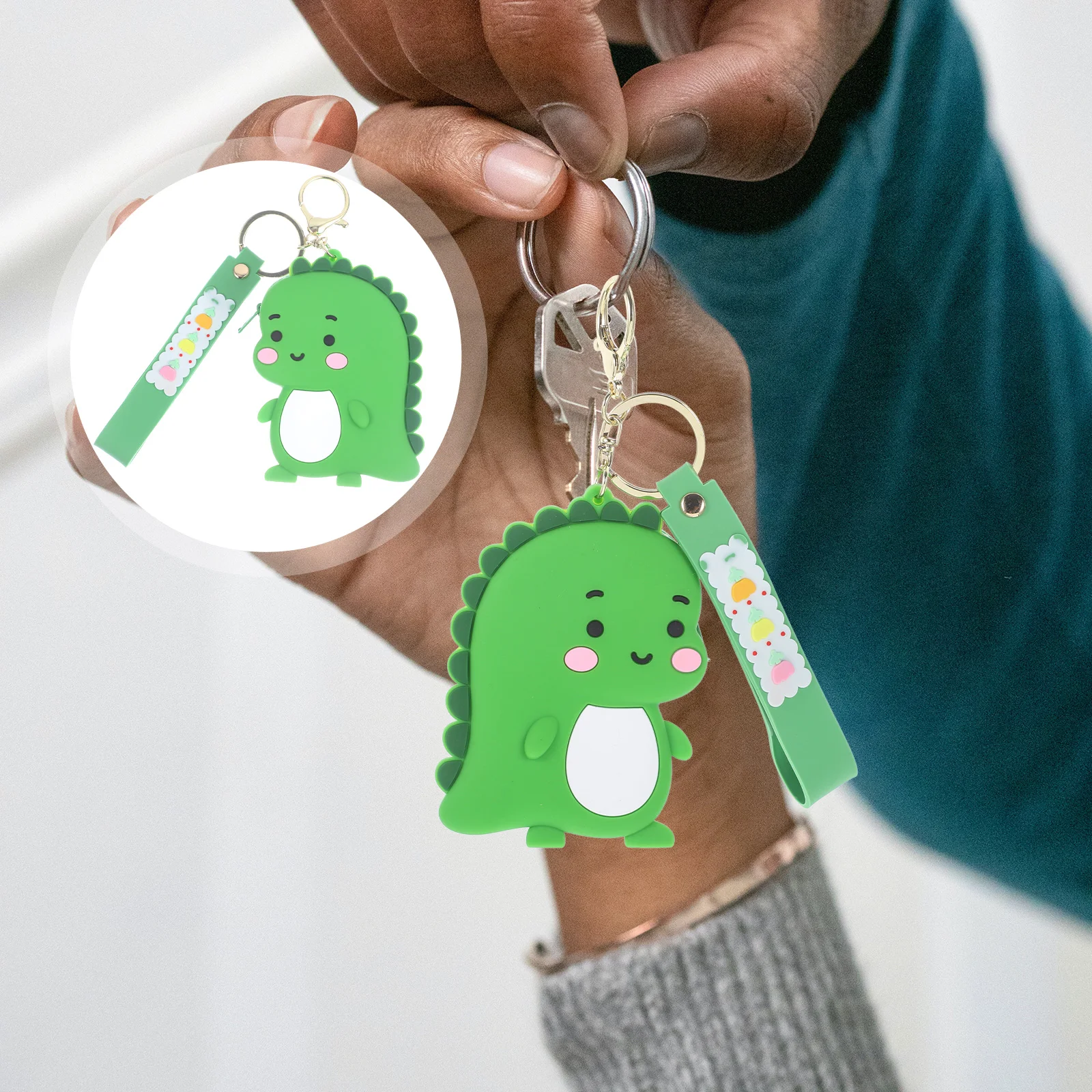 

Small Dinosaur Coin Purse Sturdy Keychain Little Wallet with Bag Alloy Tiny Lightweight Cute