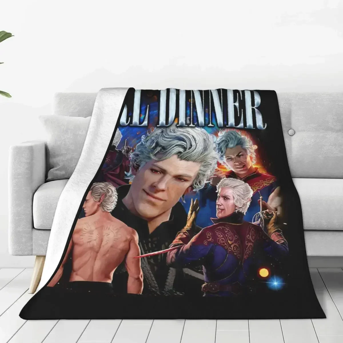 Astarion Girl Dinner Inspired Meme Blanket BG3 Game Astarion Fan Cozy Throw Blanket for Bed  Bedspreads