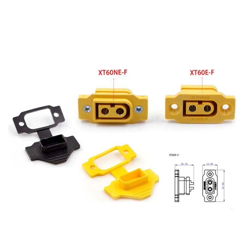 5PCS XT60E/NE-F female model aircraft has a fixed battery interface connector model and an electric motor for power ad