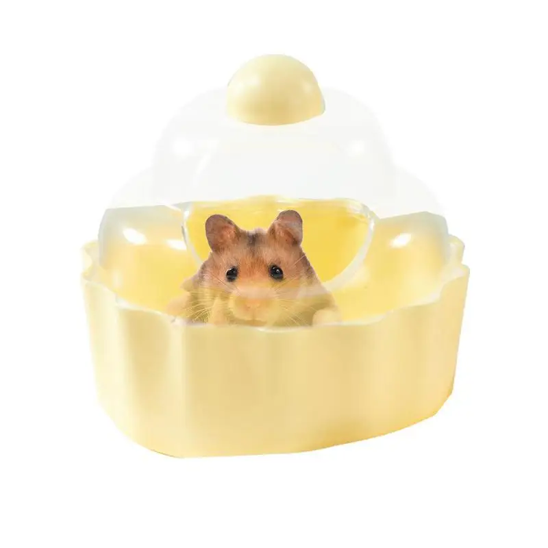 Hamster Bathroom Cake Shaped Critter's Sand Bath Shower Room Clear Stable Hamster Sand Bath Container For Squirrel Lemming