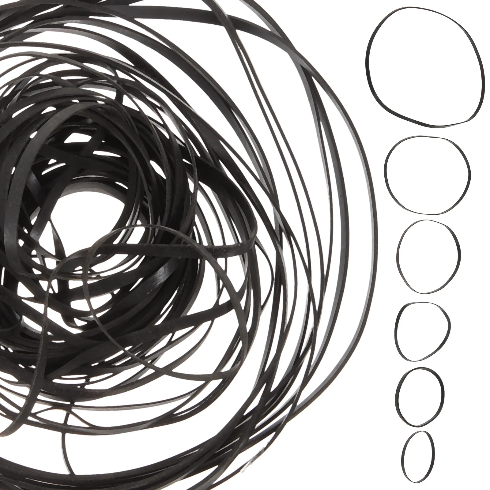 

50Pcs Cassette Tape Rubber Belts Durable Wear Resistant Recorder Repair Maintenance Replacement for Recorder Dvd Drive Video