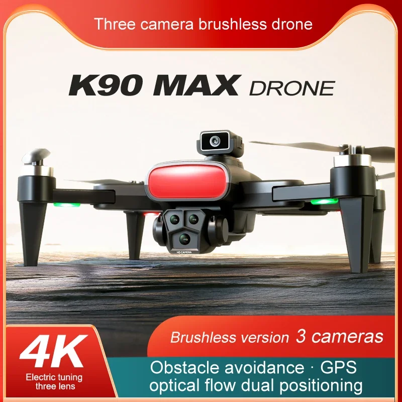 K90Max GPS RC Drone 4K trzy kamera HD FPV 1200M unikanie przeszkód w powietrzu fotografia bezszczotkowy silnik składany Quadcopter zabawka