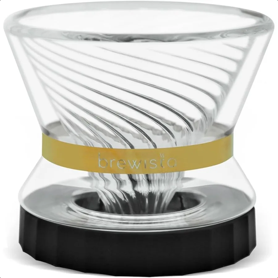 

Tornado Duo Pour Over Coffee Dripper Insulated Double Wall Glass EasyToClean Drip Coffee Maker for Home Office 12 Cups