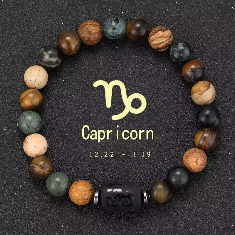 12 Zodiac Bracelets Natural Stone Cancer Virgo Leo Libra Bracelet Couples Friendship Gifts Bracelets jewelry pulsera hombre - Image 20