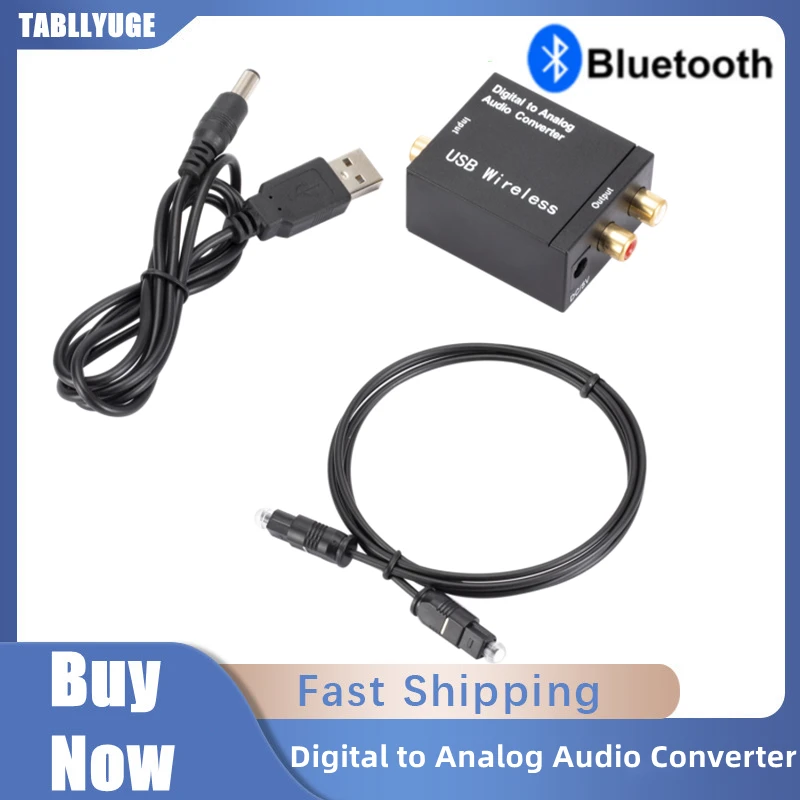 Digital to Analog Audio Converter Optical Fiber Coaxial Signal to Analog Audio Toslink Coaxial Signal to RCA R/L Audio Decoder