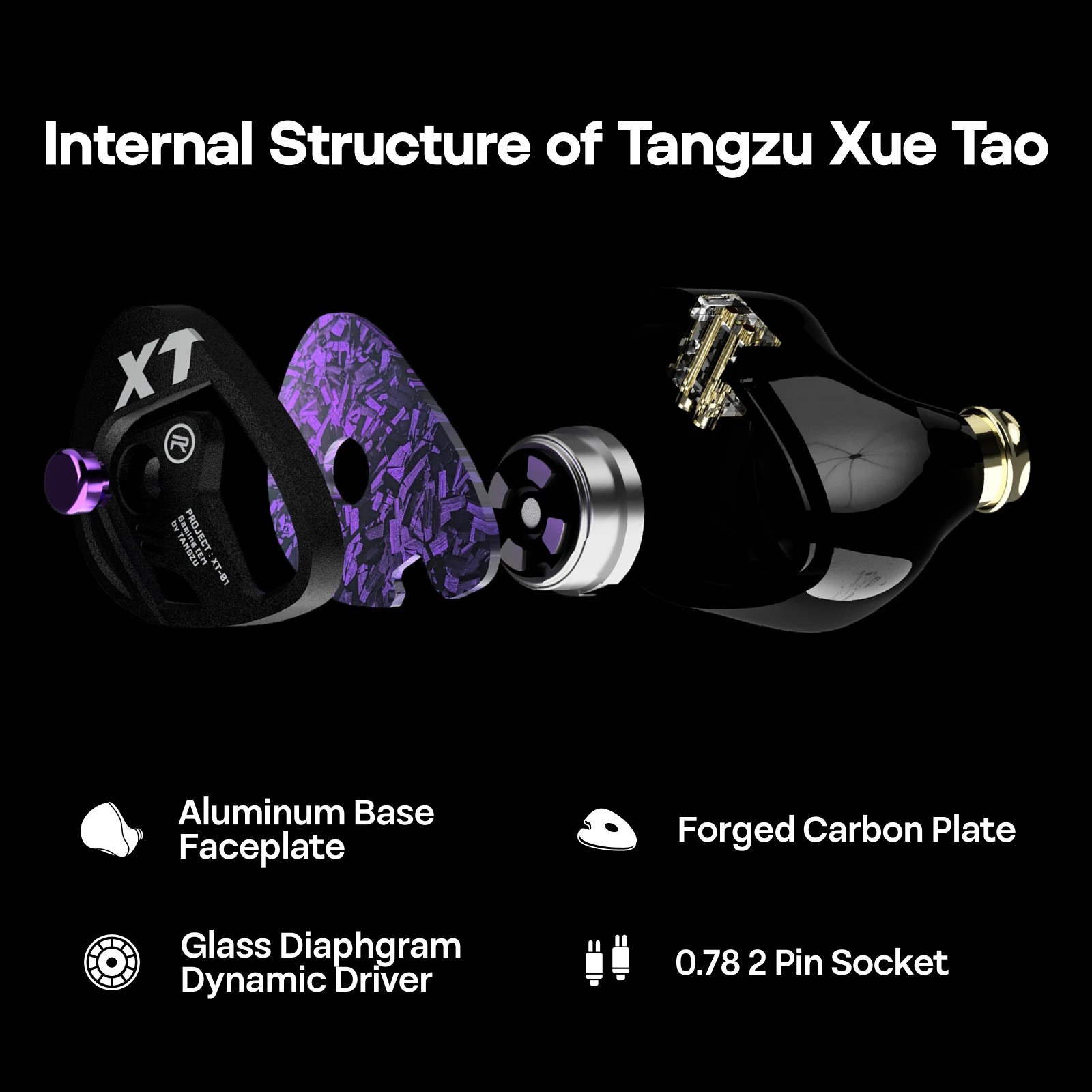 Przedsprzedaż TANGZU Xue Tao 10mm Dynamiczny Przetwornik z Membraną Szklaną Słuchawki Douszne Gamingowe IEM HiFi Przewodowe z Odłączanym Mikrofonem — zdjęcie produktu 4