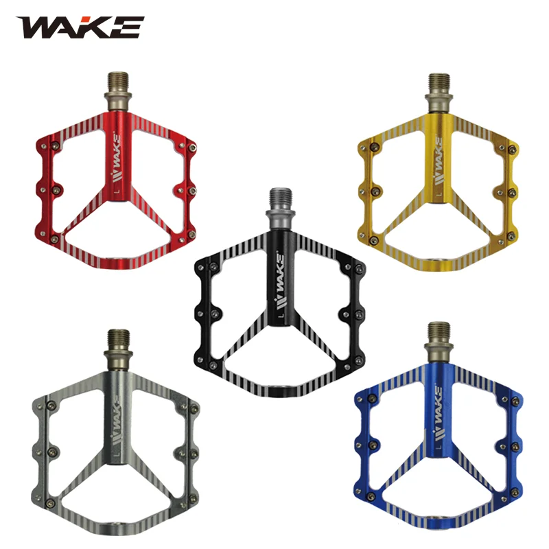 

Wake Mountain Bicycle Pedal Accessories 3 Bearing Seal Ultralight Footboard Wide Area Bike Pedals Anti Slip for MTB Road Bike