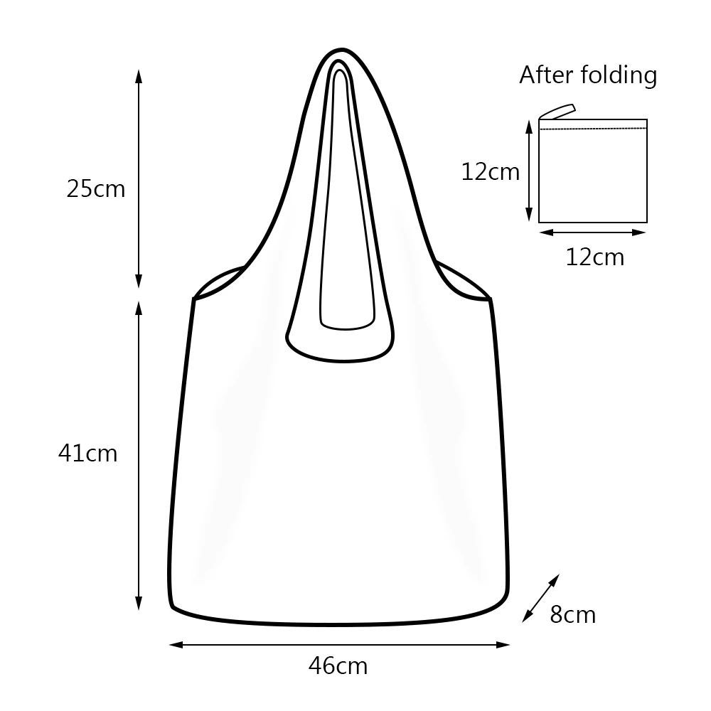 1pcs Fashion Pocket Reusable Shopping Bag Foldable Handbag Ecological Bag Women'S Handbag Shoulder Bag Tote Bag Organizer Bag