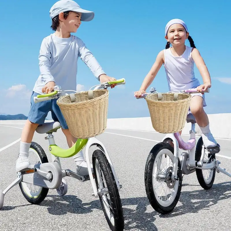 Bikes Basket Handmade Woven Rattan Bikes Basket Front Handle Children Bikes Basket Kids Bikes Basket Fit Most Bikes