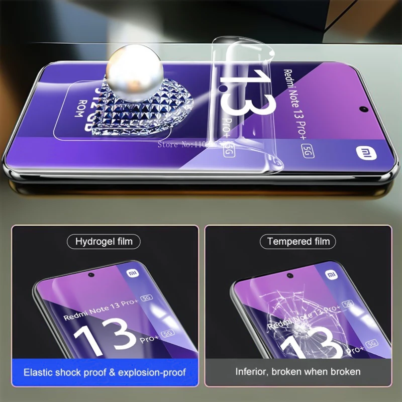 4PCS Hydrogel Film For Xiaomi Redmi Note 13 12 11 10 9 8 7 Pro Plus Screen Protector For Redmi Note 12S 11S 10S 9T 8T Soft Film