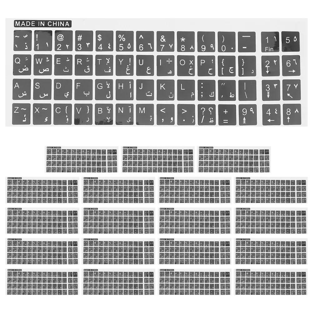 

Keyboard Stickers Glossy Finish Universal English Cyrillic Letter Replacement For Laptop Desktop Computer Keyboard