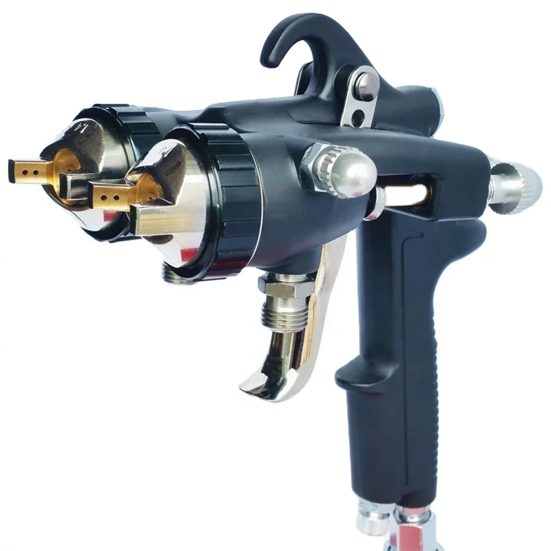 

High Quality Double Head Spray Gun Nano Chrome Painting Dual Pneumatic er Hot On Sales Nozzle