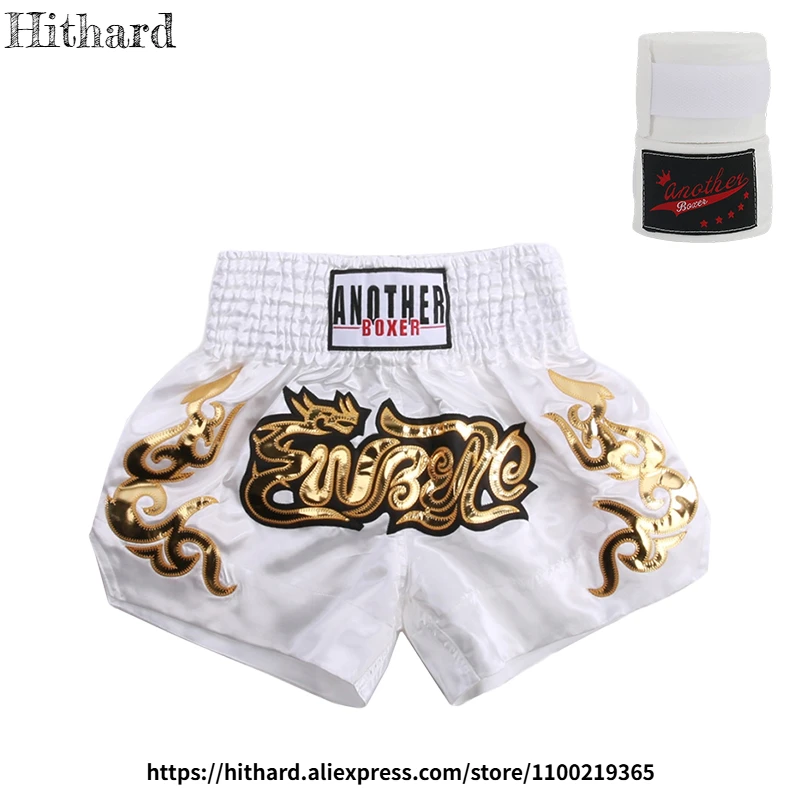 

Шорты для тайского бокса с комплектом бинтов для рук: классические тайские боксерские шорты и бинты в наборе для мужчин, женщин, детей, для ММА, кикбоксинга