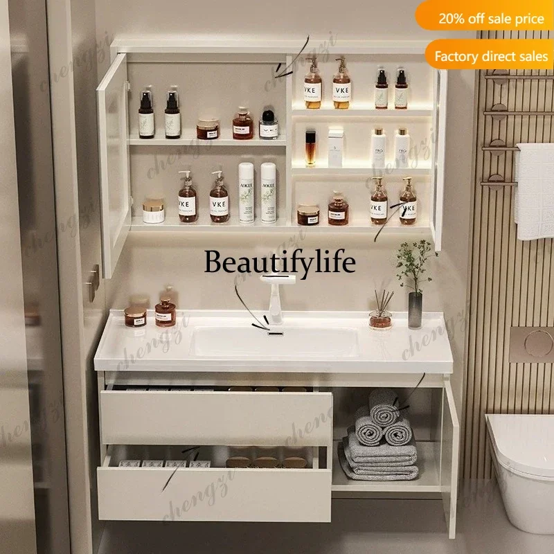 S178 White Luxury Bathroom Cabinet Drawers Organizer Modern Space Saver Display Toilet Cupboard Storage Gabinete Trendy