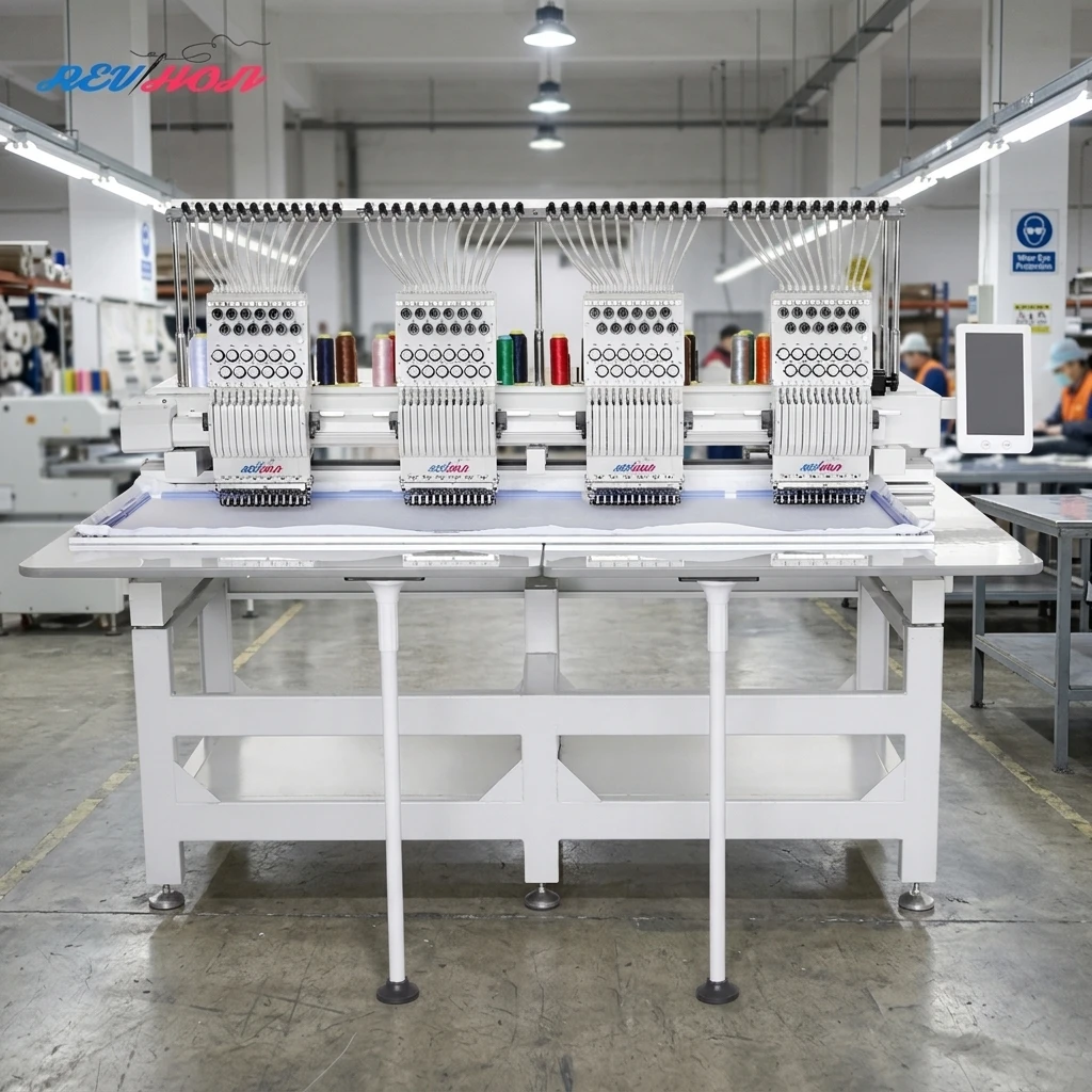 REVHON Quality Technology Combined 15 Four-Head Computerized Automatic Embroidery Machine Home Use 1200 RPM