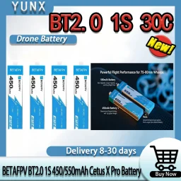 Original BETAFPV Cetus X Pro Drone Battery, 1S 30C 450mAh 550mAh BT2.0 LiPo Flight Cell for FPV Racing Quadcopter Kit