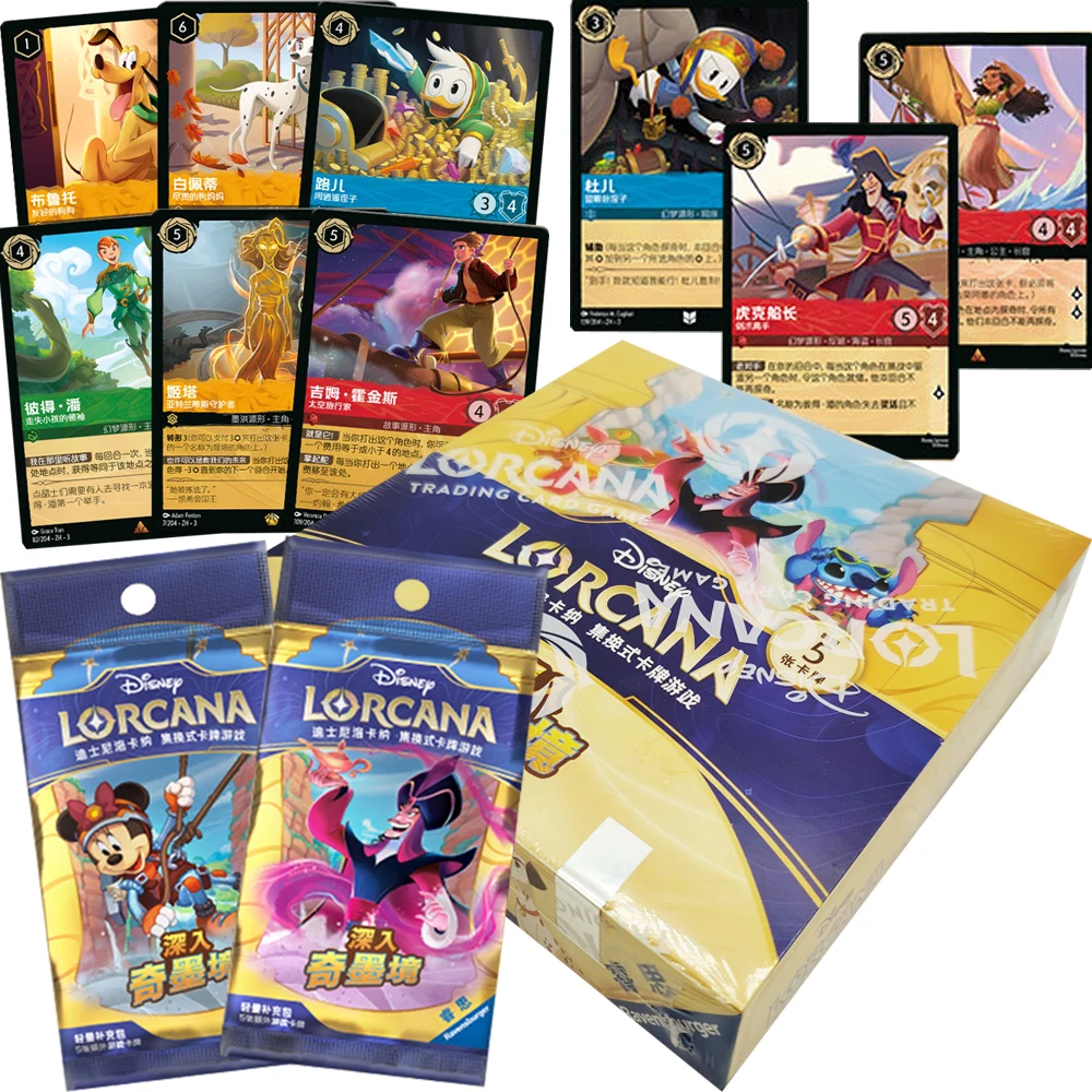 

Подлинные креативные коллекционные карты Lorcana TCG для детей, персонажи в стиле фэнтези, уникальные игровые боевые карты, популярные подарочные игрушки