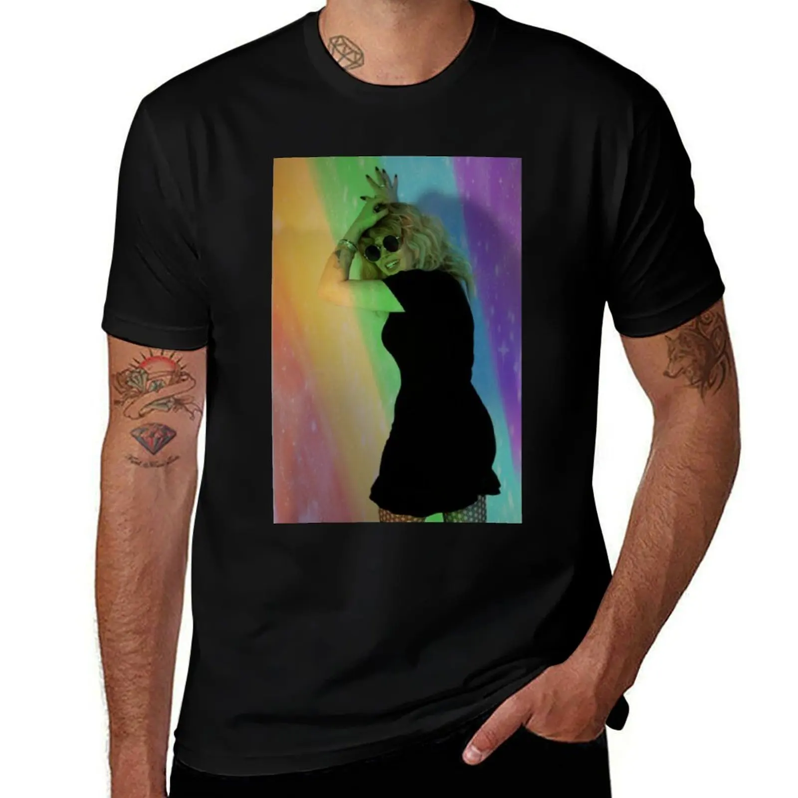 

Natasha Lyonne Rainbow Mixed Media T-Shirt Festival Short Sleeve T-Shirt