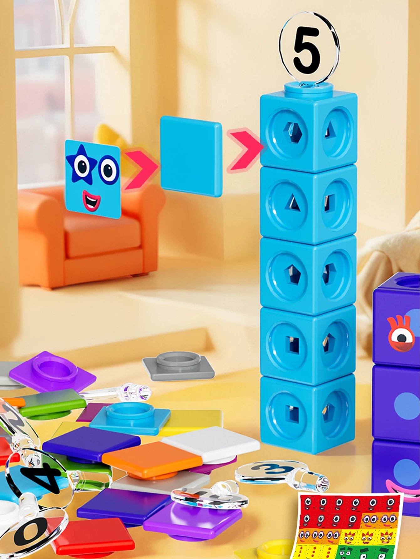 

Bilibili le go Digital Building Blocks 1-10 Learning building block Activity Game Classification and Stacking toys