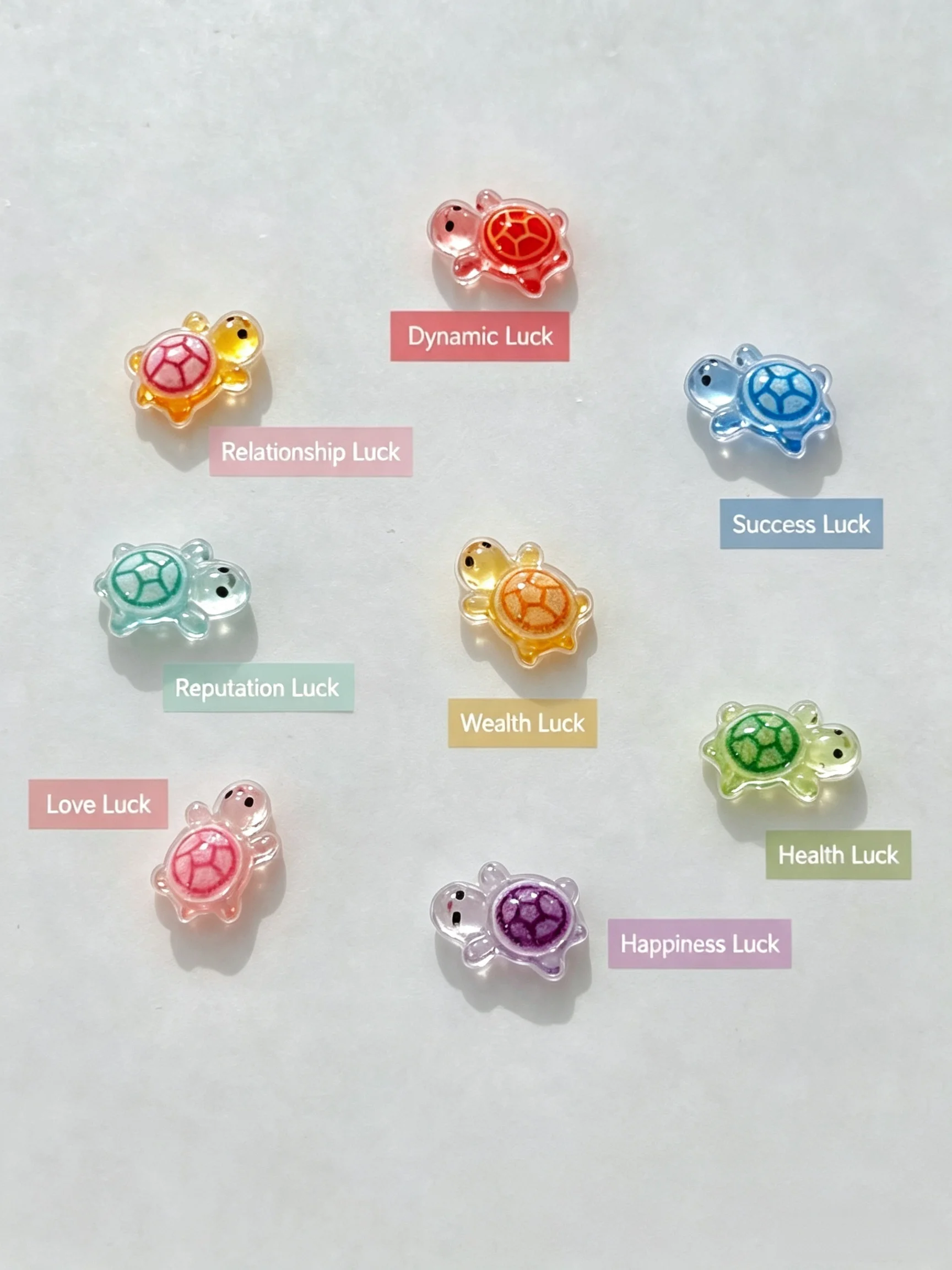 100PCS Korean Lucky Turtle Phone Case Decoration Figurines DIY Crafts Decor Accessories Nail Stickers Decorative Stickers Design