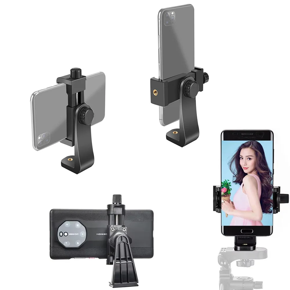 حامل تثبيت بمشبك يدور 360 درجة للهواتف المحمولة، حامل ثلاثي القوائم لعصا سيلفي Monopod