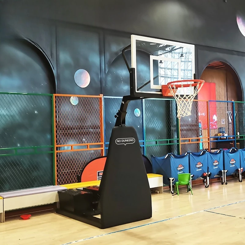 Court training equipment is professionally adjustable height, 6.5-10' portable basketball hoop with wheels