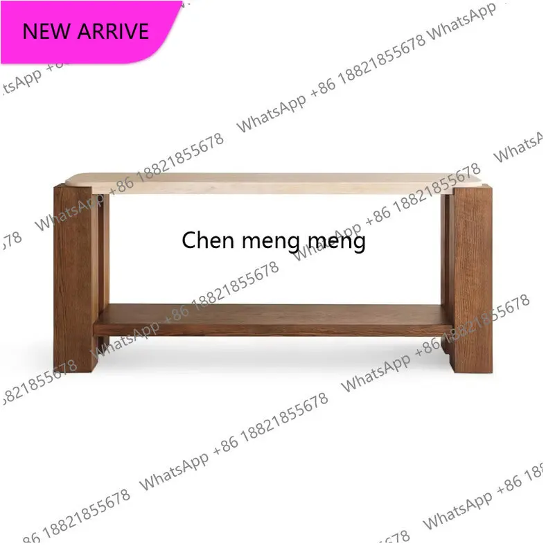 

M183 Medieval style entrance table Entrance table Solid wood strip case Aisle end view table Marble entrance