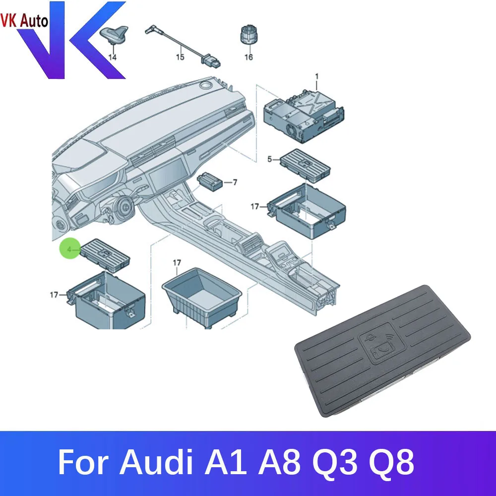 

Для Audi A1 A8 Q3 Q8 модуль беспроводного зарядного устройства 4N0 035 502 A 4N0 035 502 B